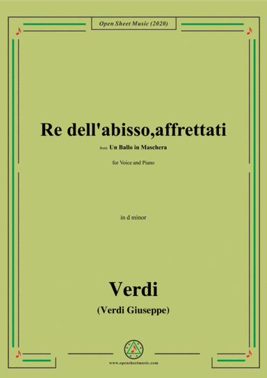 Verdi-Re dell'abisso,affrettati(Invocation Aria),in d minor (arr. MSM)