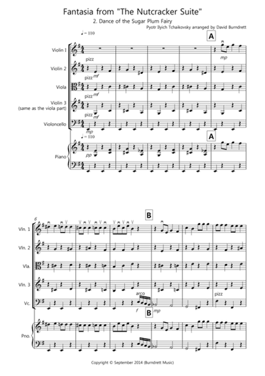 Dance of the Sugar Plum Fairy (Fantasia from Nutcracker) for String Quartet (arr. David Burndrett)