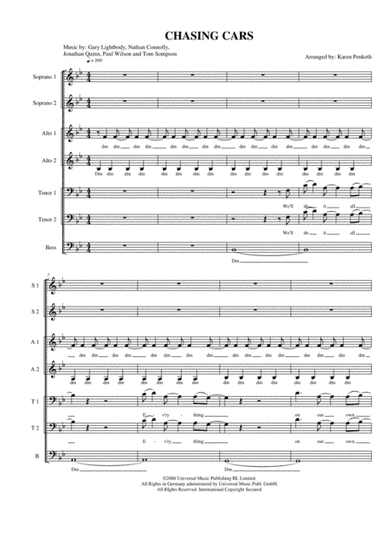 Chasing Cars (arr. Karen Penketh)