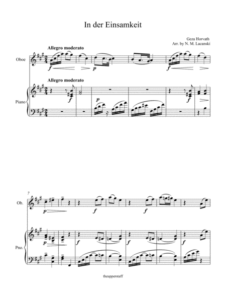 In der Einsamkeit (arr. Nick Lacanski)