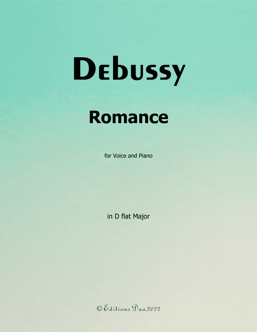 Romance, by Debussy, in D flat Major (arr. Editions Dao)