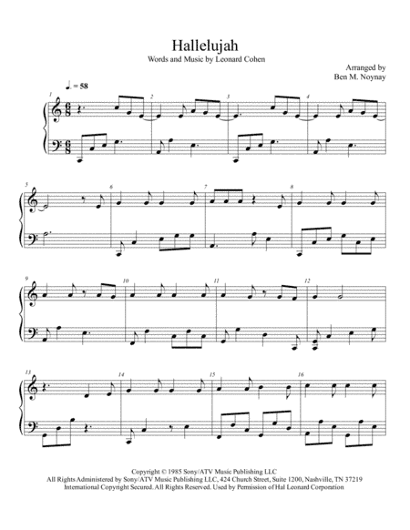 Hallelujah (arr. Ben M. Noynay)