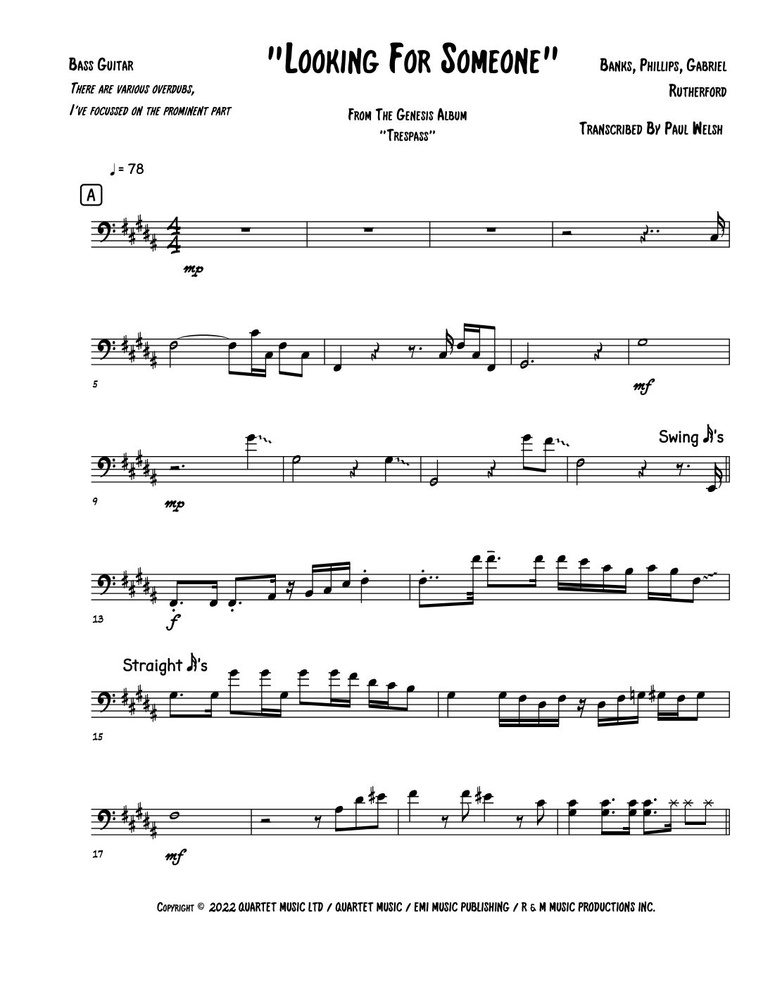 Looking For Someone (arr. P Welsh)