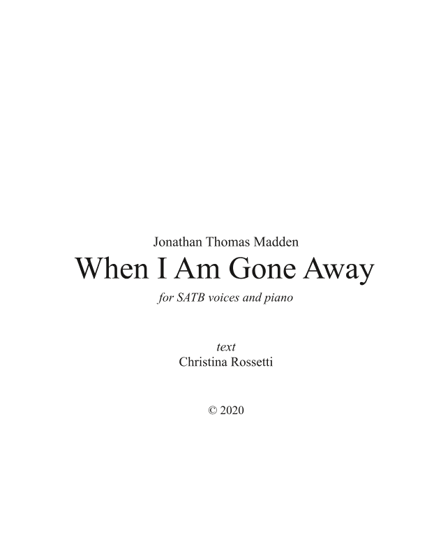 When I Am Gone Away