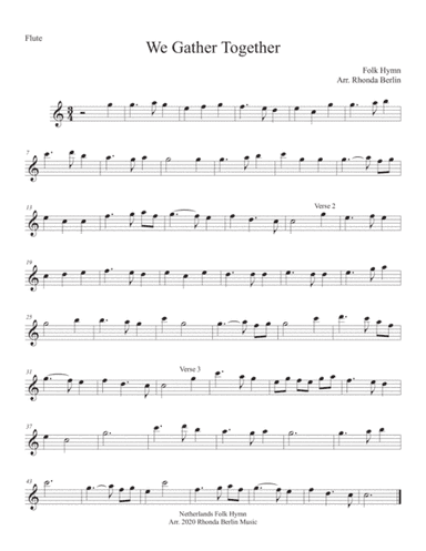 We Gather Together- flute solo (arr. Rhonda Berlin)