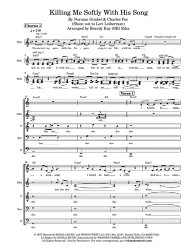Killing Me Softly With His Song (arr. Brandy Kay Riha / BK Riha)