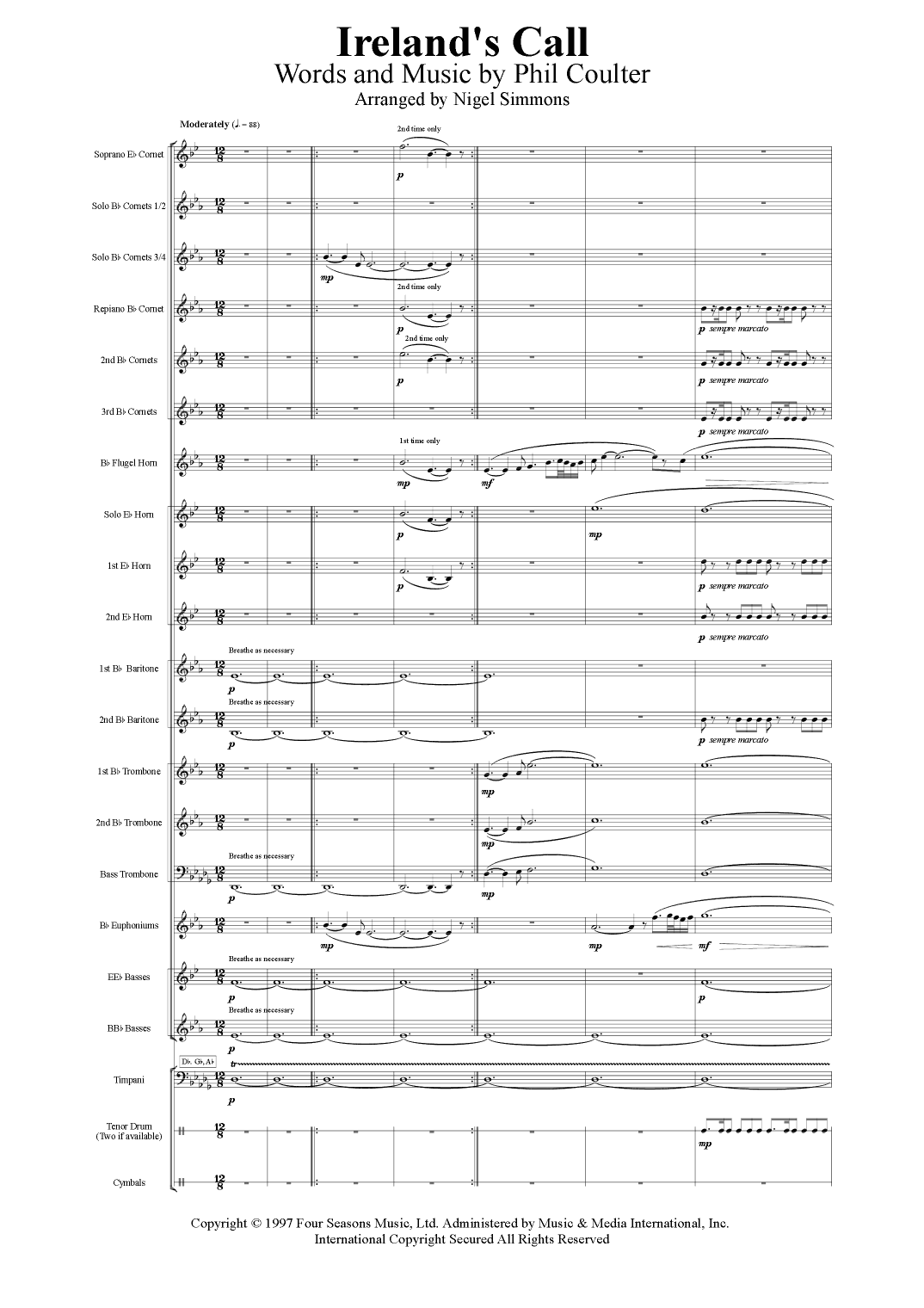 Ireland's Call (arr. Nigel Simmons)