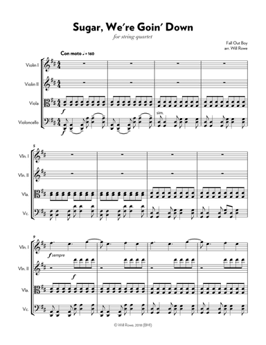 Sugar, We're Goin' Down (arr. Will Rowe)
