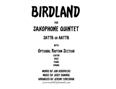 Birdland (arr. Jeremy Corcoran)