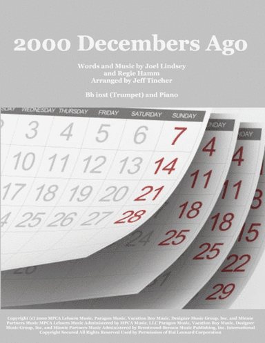 2000 Decembers Ago (arr. Jeff Tincher)