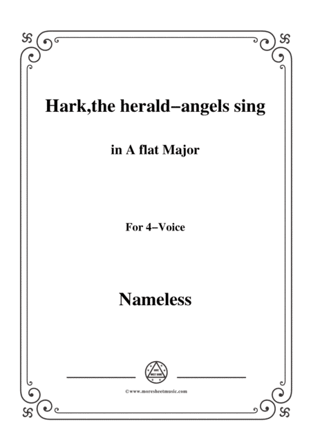 Nameless-Christmas Carol,Hark,the herald-angels sing,in A flat Major,for 4 Voice (arr. MSM)