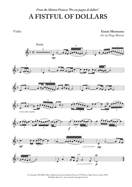 A Fistful Of Dollars (arr. Diego Marani)