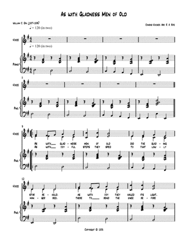 As with Gladness, Men of Old (piano/vocal) (arr. Robert Alan Rife)