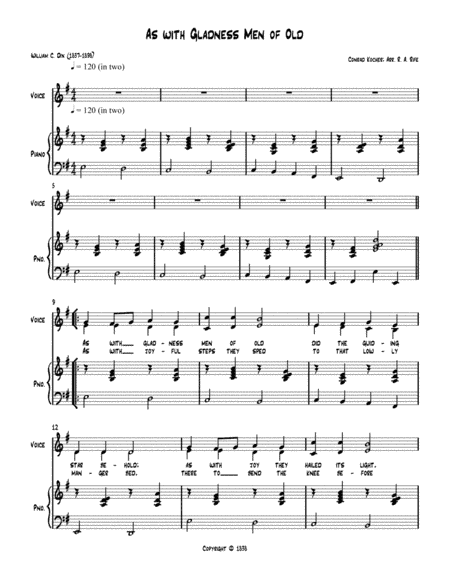 As with Gladness, Men of Old (piano/vocal) (arr. Robert Alan Rife)