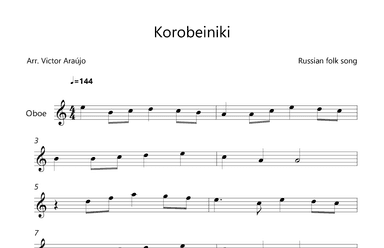 Korobeiniki  (from Tetris) - Oboe Lead Sheet (arr. Victor Araújo)