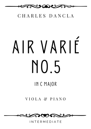 Dancla - Air varie No. 5 in C Major - Intermediate (arr. Piacere Music Sheets)