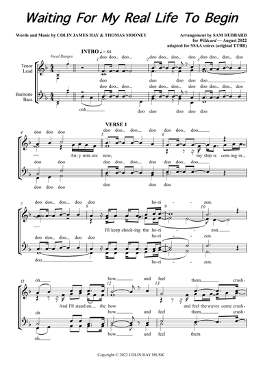 Waiting For My Real Life To Begin (arr. Sam Hubbard)