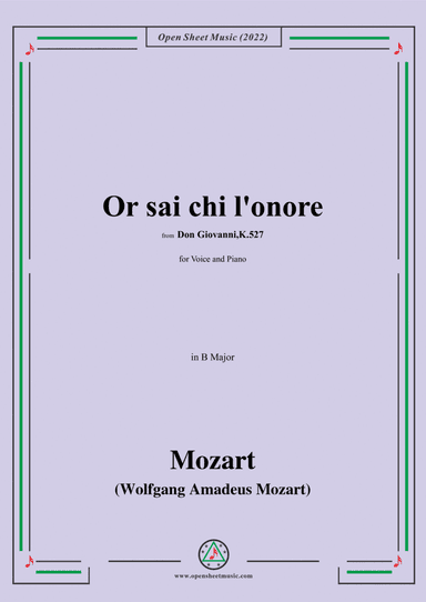 Mozart-Or sai chi l'onore(Aria),in B Major (arr. Open Cloud)