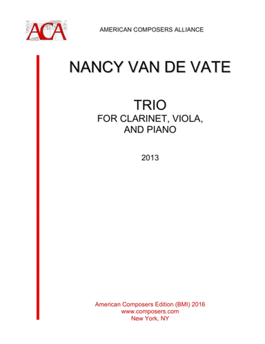 [Van de Vate] Trio for Clarinet, Viola, and Piano