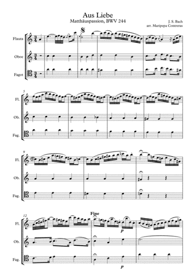 Aus Liebe - J. S. Bach (Mathew Passion BWV 244) (arr. M. Contreras)