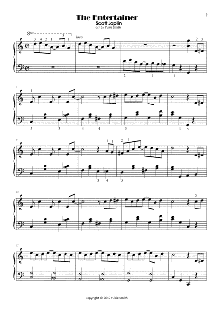 The Entertainer - piano solo  (abridged version) (arr. Yukie Smith)