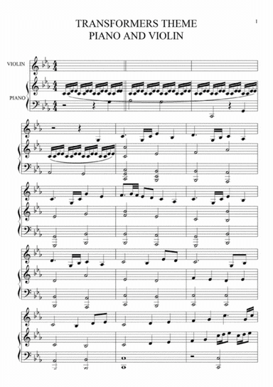 TRANSFORMERS PIANO AND VIOLIN (arr. ISABELA MATTOS)