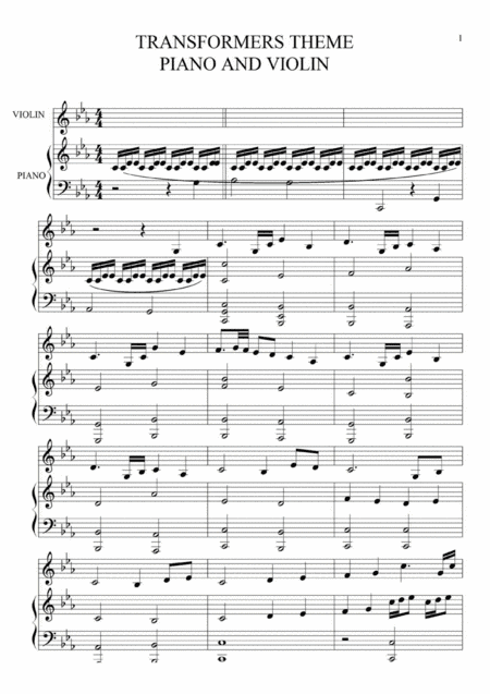TRANSFORMERS PIANO AND VIOLIN (arr. ISABELA MATTOS)