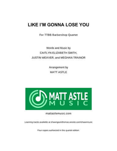 Like I'm Gonna Lose You (arr. Matt Astle)