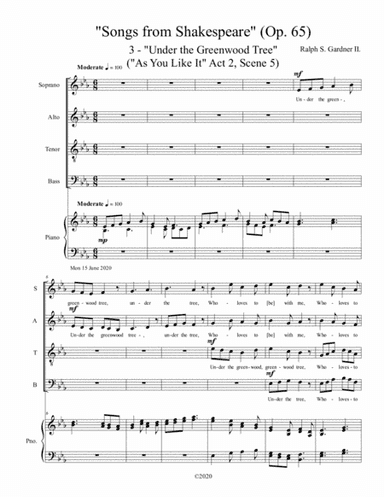 Songs from Shakespeare - 3 - Under the Greenwood Tree