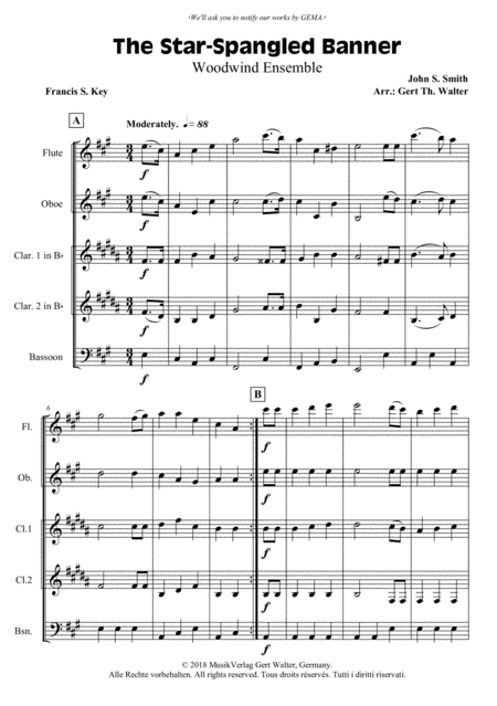 The Star-Spangled Banner (arr. Gert Th. Walter)