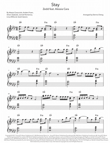 Stay (arr. Dennis Cheng)