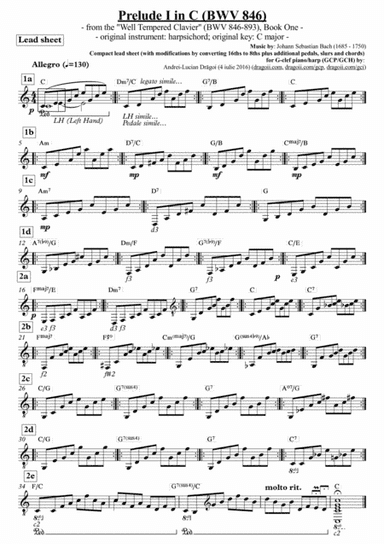 Bach (J.S.) - Prelude I in C (BWV 846) (from the "Well Tempered Clavier" (BWV 846-893), Book One) - (arr. Andrei Lucian Dragoi)
