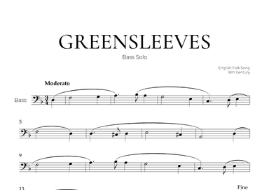 Greensleeves (Bass Solo) - English Folk Song (arr. Pedro Merendi)