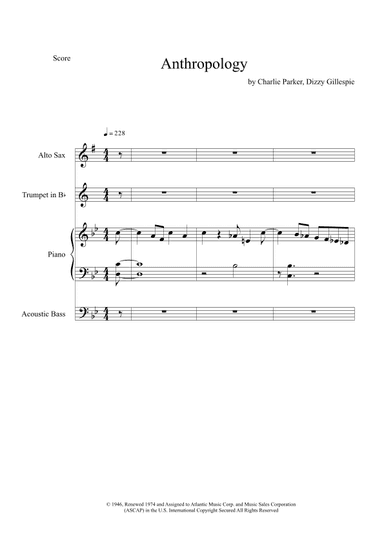 Anthropology (arr. The Sheet Music Library)