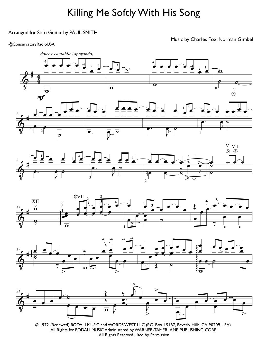 Killing Me Softly With His Song (arr. Paul Smith)