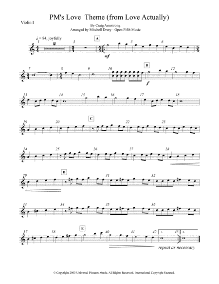 Pm's Love Theme (arr. Mitchell Drury)