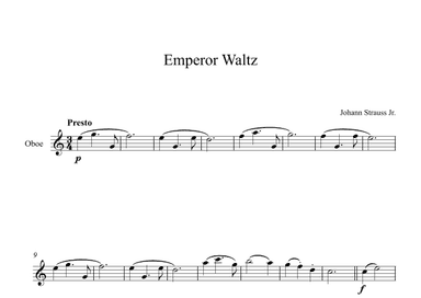 Emperor Waltz - Johann Strauss Jr. (Oboe) (arr. Digital Book Music)