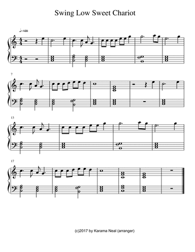 Swing Low Sweet Chariot, Lift Every Voice and Sing, My Prayer (arr. Karama Neal)