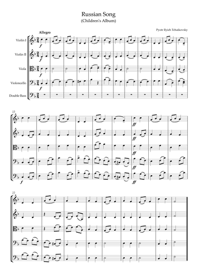 Russian Song  (Children's Album) (arr. Y.A.)