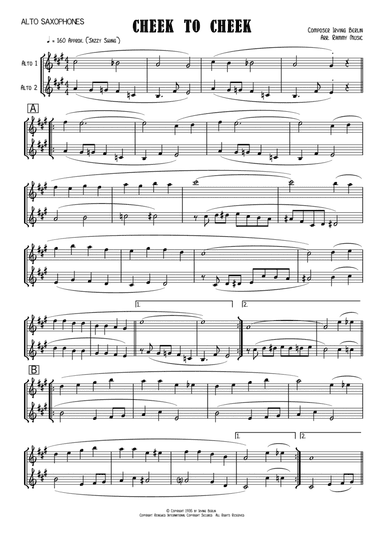 Cheek To Cheek (arr. Iain Dixon)