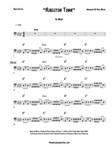 Kingston Town (arr. P Welsh)