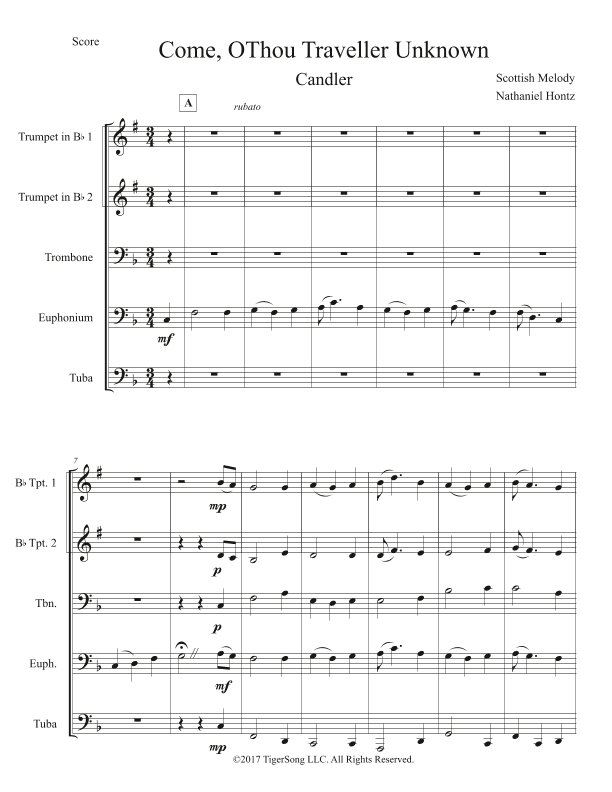 Candler (Come, O Thou Traveler Unknown) (arr. Nathaniel Hontz)