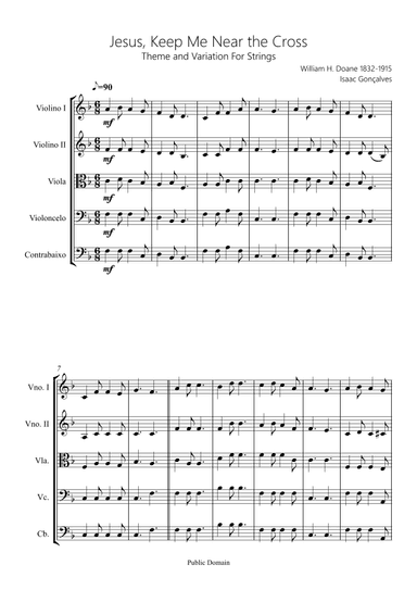 Jesus, Keep Me Near the Cross - Score Only (arr. Isaac Gonçalves)