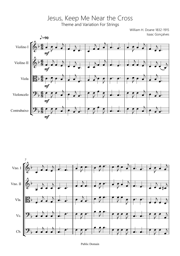 Jesus, Keep Me Near the Cross - Score Only (arr. Isaac Gonçalves)