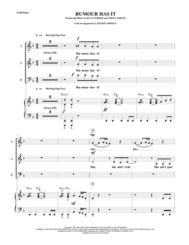 Rumour Has It (arr. Jeffrey Bowen)