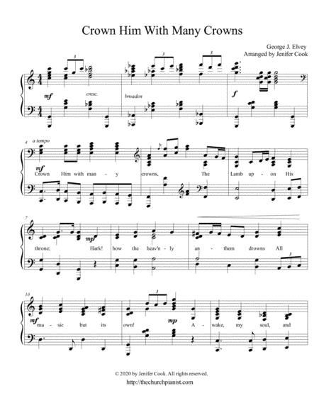 Crown Him with Many Crowns (arr. Arranged by Jenifer Cook)