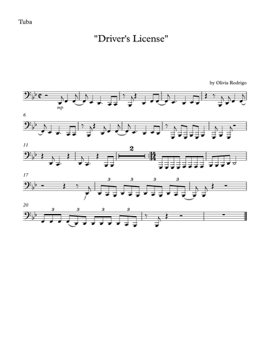 Drivers License (arr. SongBird Music)
