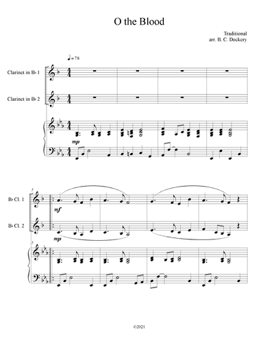 O The Blood (Clarinet Duet with Piano Accompaniment) (arr. B. C. Dockery)