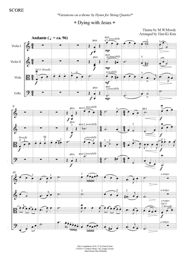 Dying with Jesus (For S. Quartet) (arr. Han-Ki Kim)