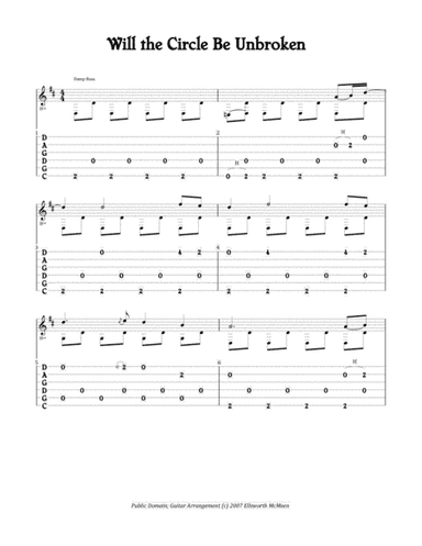 Will the Circle Be Unbroken (For Fingerstyle Guitar Tuned CGDGAD) (arr. Ellsworth McMeen)
